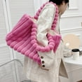 thumbnail image 4 of Stylago Fuffy Shoulder Bags for Women Plush Tote Purses Ladies Winter Casual Travel Handbags for Work Shopping Pink, 4 of 5