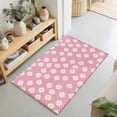 Image showcasing Area Rug 2x3ft White Daisies Washable Area Rugs for Living Room Pink ...