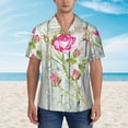 thumbnail image 4 of Goofa Vintage Wood Background with Floral Hawaiian Shirt for Men, Unisex Summer Beach Casual Short Sleeve Button Down Shirts,Aloha Tropical Floral print shirt-Large, 4 of 9