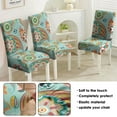 thumbnail image 5 of Set of 4 Vintage Paisley and Bohemian Dining Chair Covers Featuring Colorful Floral Ethnic Retro Decorative Pattern Washable Polyester Stretch Slipcovers Removable Protector for Elegant Home, 5 of 7