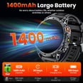 thumbnail image 4 of Men’s military smartwatch, 1400mAh battery, LED light, compatible with Android and iPhone , Fitness tracker, 1.7-inch, Making/Receiving calls, over 100 sports modes, IP68.smartwatch gift, 4 of 8
