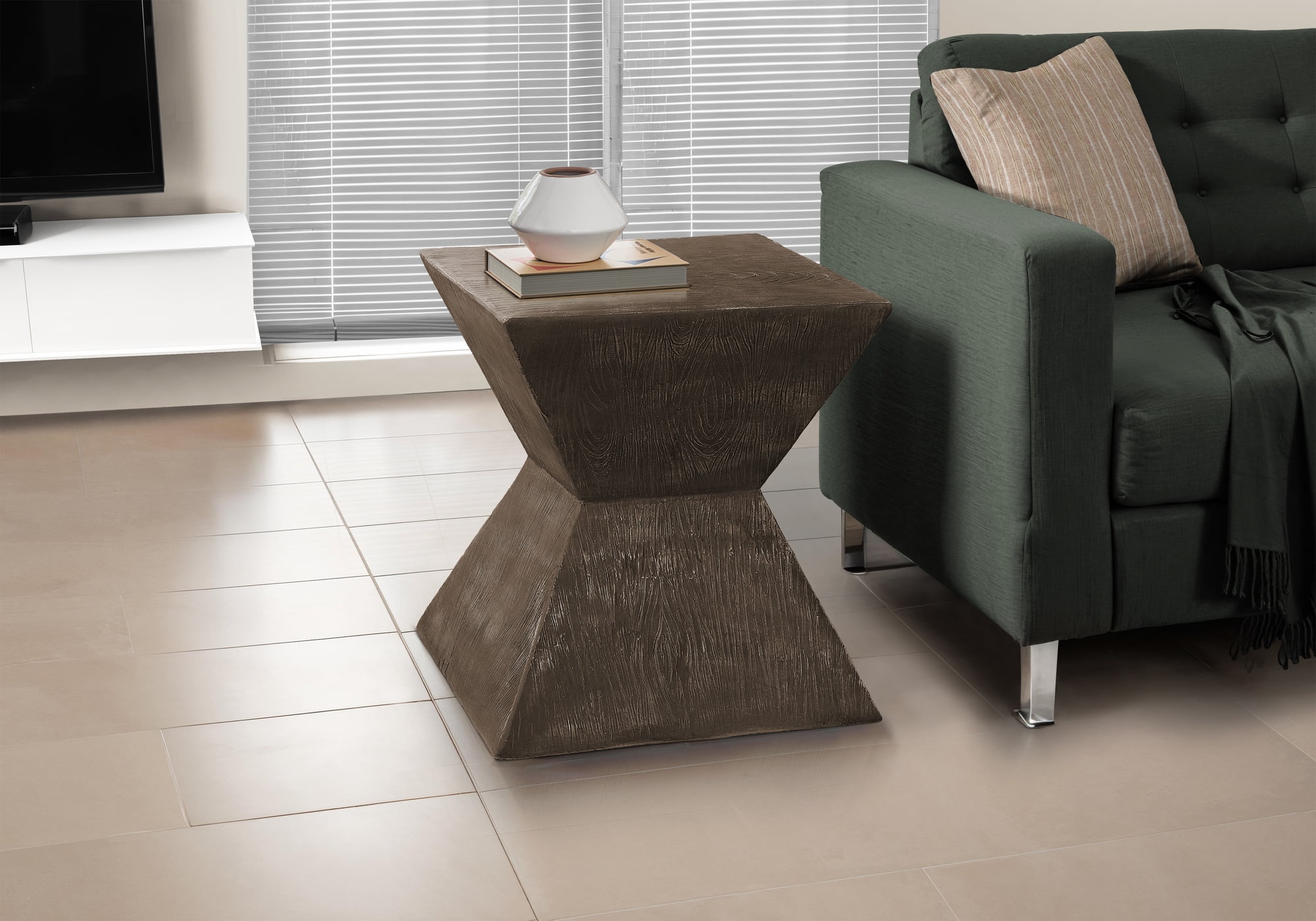 Monarch Specialties - Table D'Appoint, 25"H, Intérieur Ou Extérieur, Table D'Appoint, Bout, Table De Nuit, Chambre À Coucher, Salon, Noix, Contemporain, Moderne