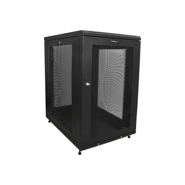 StarTech.com 18U Server Rack Cabinet, 4-Post Adjustable Depth (2 Pouces to 30 Pouces) Network Equipment Rack Enclosure w/Casters/Cable Management/Shelf/Locking Dell PowerEdge, HP ProLiant ThinkServer 18U Rack Cabinet (RK1833BKM) - Armoire à Rack - 18U - 31 Pouces