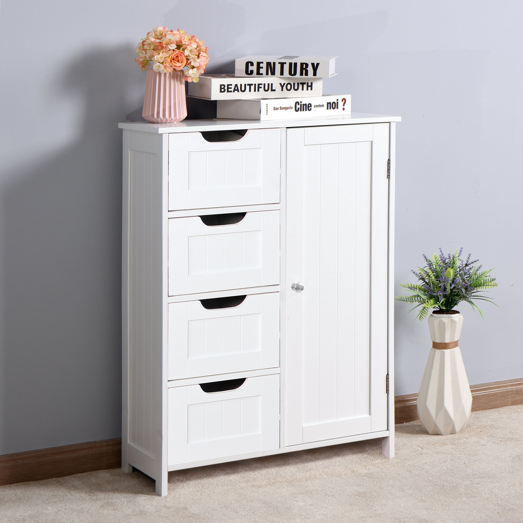 Beautiful Floor-standing White Cabinet and Storage 