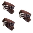 thumbnail image 1 of Cinturón ancho de cuero genuino para mujer con hebilla de piel de vaca tallada Floral Minnieouse café 3Conjunto, 1 of 6