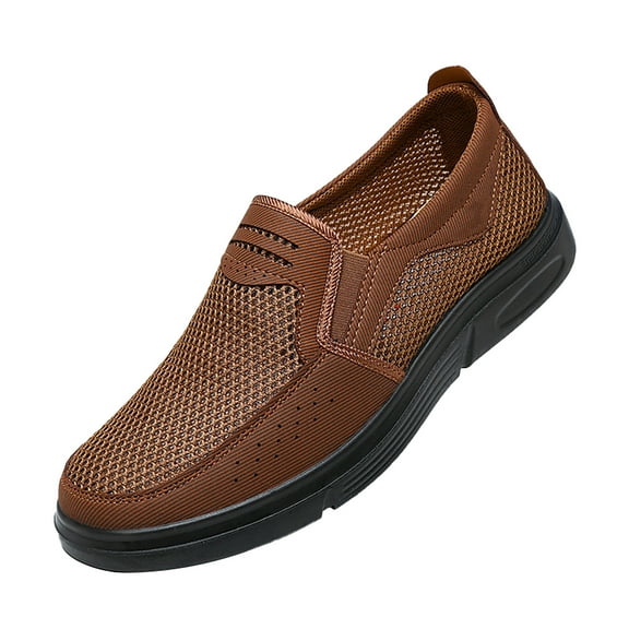 LIJCC Men's Work Shoes Non Slip Breathable Extra Wide Slip on Shoes Lightweight Restaurant or Food Service Loafers for Standing All Day Casual Business Shoes