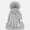 Gray, variant on 2pc Set Chenille Beanie And Texting Glove, Ivory