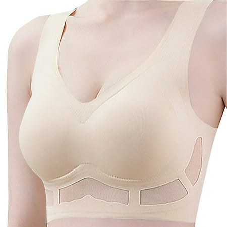Tumotour Full Coverage Bras For Women Traceless Without Steel Ring Gathering Push Up Nursing Bra Support Plus Size Integrated Fitness Small Soft Breathable Seamless Back Sports Daily Bra