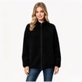 thumbnail image 2 of Women's Lightweight Full Zip Long Sleeve Jacket, Stand Collar Fleece Jacket with Pockets, Women's ,Size S-2XL, 2 of 4