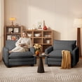 thumbnail image 2 of Cloud Accent Chair with Washable Cover, Noelse Corduroy Single Sofa Chair with Comfy Deep Seat, Modern Armchair with Pillow for Living Room Bedroom, Grey, 2 of 10