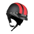 thumbnail image 1 of stanreset PU Motorcycle Helmet Bicycle Cycling Half Face Helmet with Visor Black Red, 1 of 9