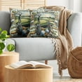 thumbnail image 5 of Ambesonne Golf Themed Throw Pillow Cover 2 Pack, Classicism Painting, 16", Fern Green Blue and Mustard, 5 of 7
