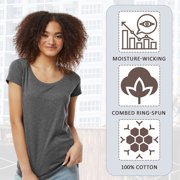 Next Level Women’s Cotton T-Shirt, Wholesale T-Shirts 100% Ring-Spun Cotton Short Sleeve Crewneck Tees, Mix Tee Shirt (Dark+Bright Color 6 Pack, M)