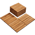 thumbnail image 4 of Renwick Pack of 10 Interlocking Flooring Tiles for Outdoor & Indoor Patio Garden 12x12in, Wood, 4 of 8