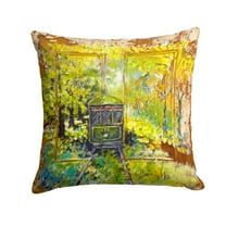 Streetcar End of the Line Fabric Decorative Pillow