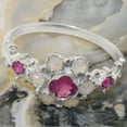 thumbnail image 5 of LBG British Made 10k White Gold Natural Ruby & Opal Womens Statement Ring - 33 size options - Size 9.25, 5 of 7