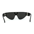 thumbnail image 4 of Womens Lion Emblem Triangular Shield Luxury Fashion Sunglasses Black Silver, 4 of 4
