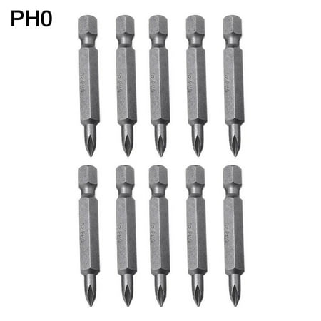 

10PCS Magnetic 50mm Cross Screwdriver Bits PH0 PH1 PH2 PH3 1/4inch Hex Shank