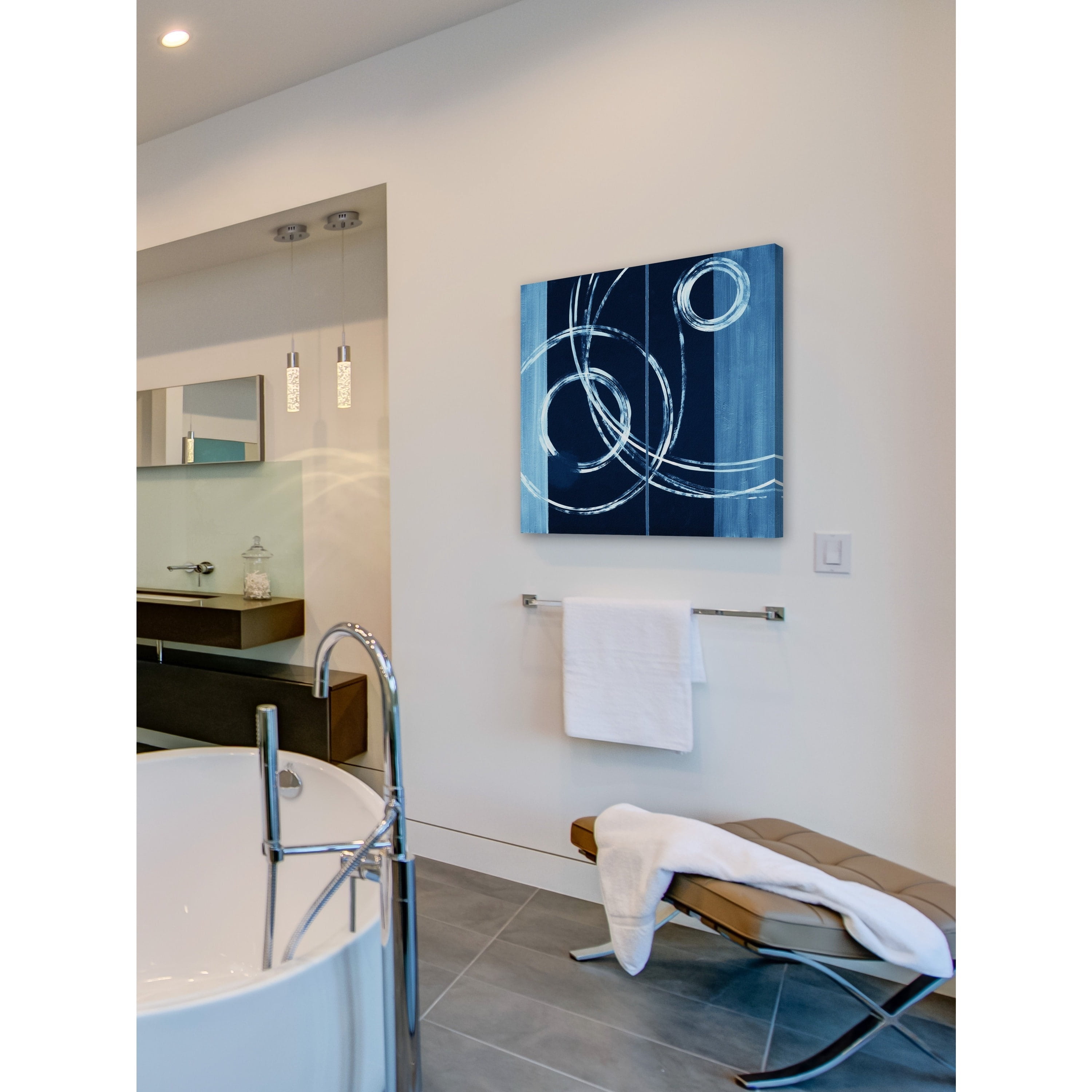 "Wispy Rings" Painting Print on Wrapped Canvas