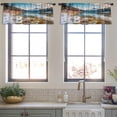 thumbnail image 3 of LALILO Kitchen Curtain Valance Sunny Scene Lake With Colorful Rod Pocket Window Curtain 52"x 18" Set of 2, 3 of 5