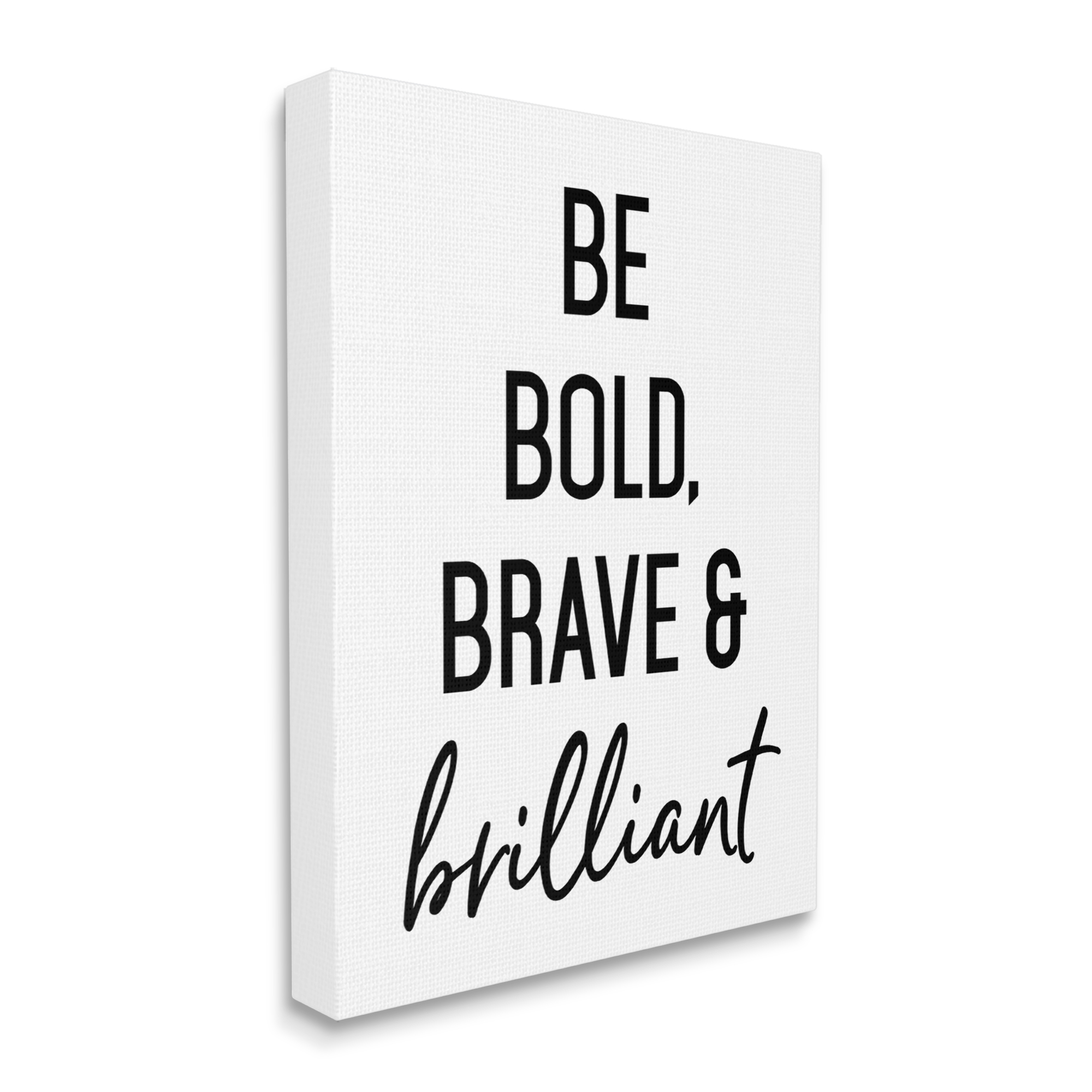 Stupell Industries Be Bold & Brave Casual Encouraging Saying Graphic Art Gallery Wrapped Canvas Print Wall Art, Design by Lettered and Lined