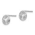 thumbnail image 2 of 925 Sterling Silver Diamond Flower Earrings Gardening, 2 of 7