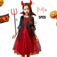 thumbnail image 3 of Disfraz de Halloween de Disney para niños y niñas, conjunto de vestido de fiesta de vampiro, ropa de fantasía para fiesta de carnaval, vestido de fantasma, 3 of 5