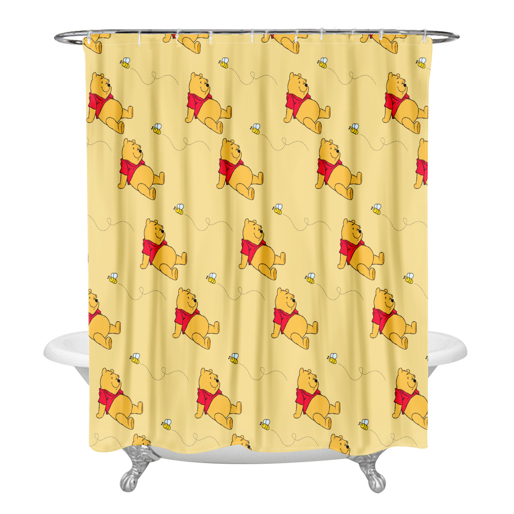 Shower Curtain M150*180cm Winnie the Pooh Bathroom Decor Winnie the Pooh Aesthetic Modern