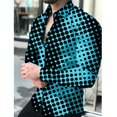 thumbnail image 1 of Camisas sociales de lujo de moda de otoño y primavera para hombre, camisas con solapa y botones, camisas casuales con estampado de puntos dorados, blusa de manga larga para hombre, 1 of 6