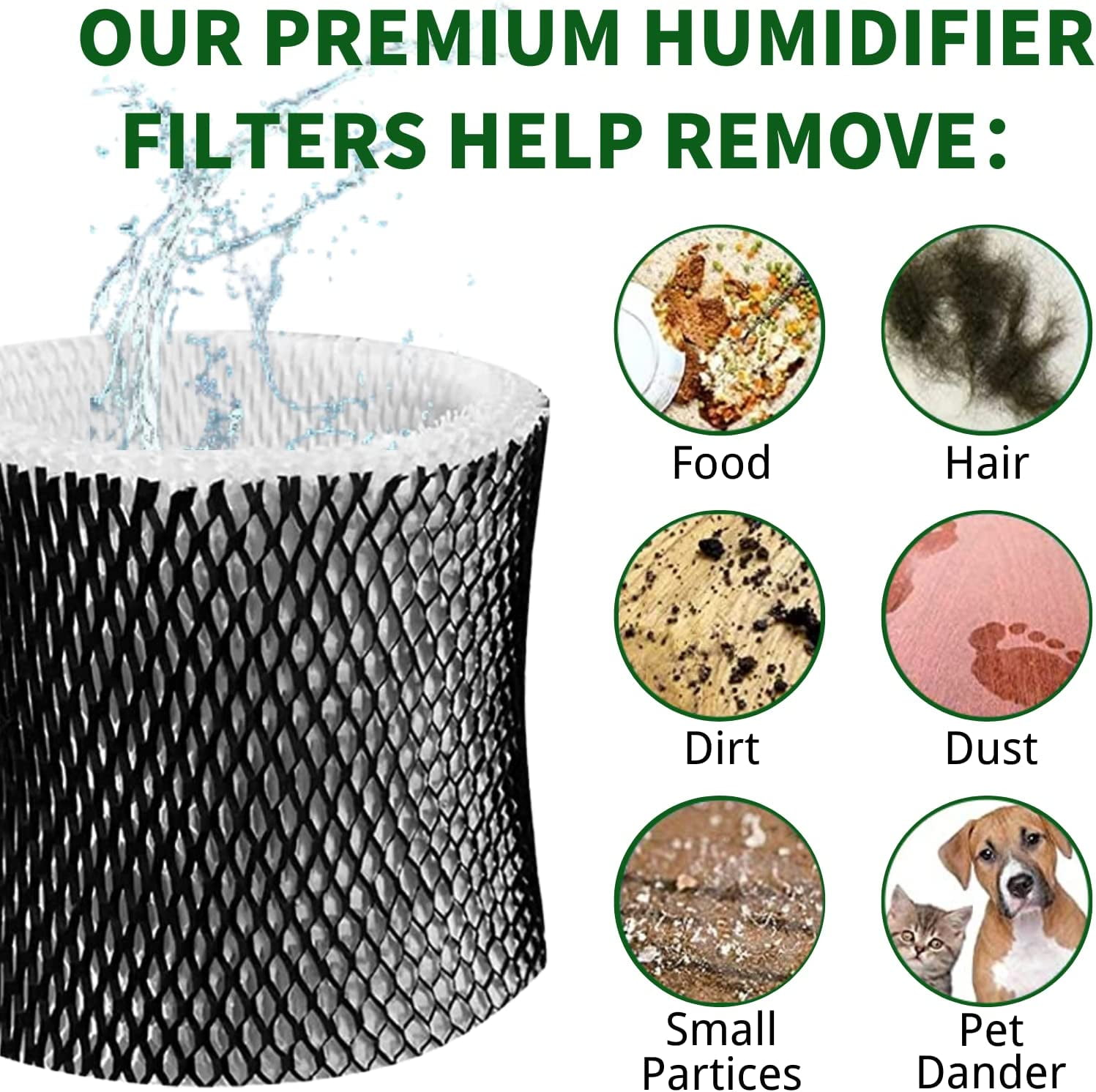 Home Times HWF64 Humidifier Filter B Compatible for Holmes HM1730, HM1745, HM1746, HM1750, HM2200, fit for Sunbeam SCM1745, SCM1746(3 Pack)