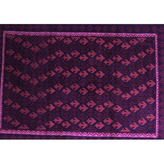 Ahgly Company Indoor Rectangle Southwestern Purple Country Area Rugs, 8' x 10'