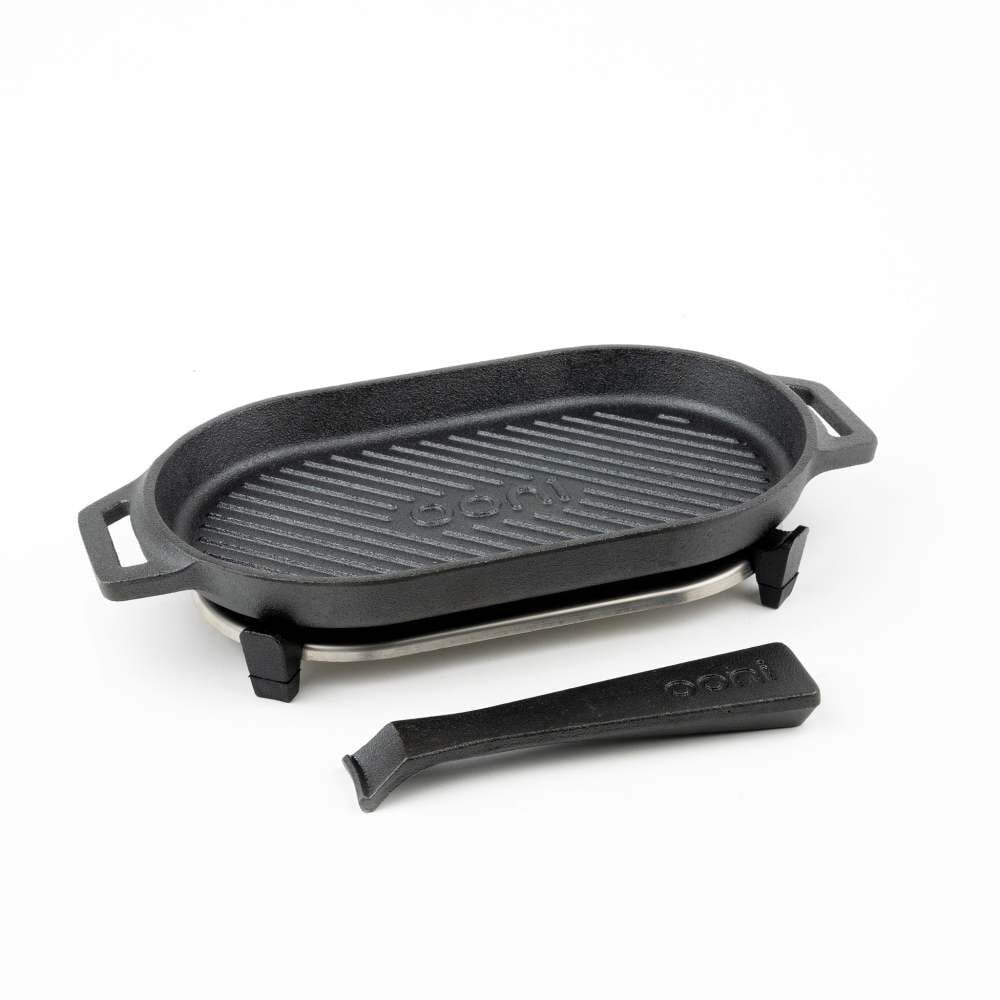 Ooni 12.2 Inch Premium Cast Iron And Stainless Steel Grizzler Pan
