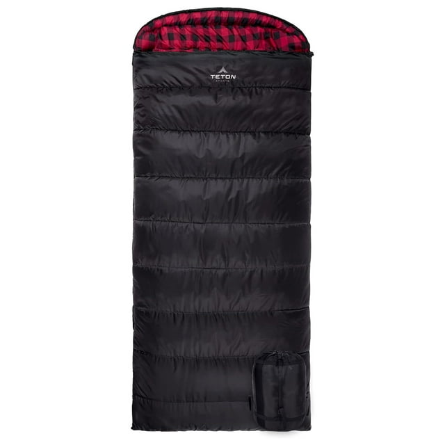 TETON Sports 101R Celsius XXL -18C/0F Saco de dormir; Saco de dormir de 0 grados Ideal para acampar en climas fríos; Negro, cremallera derecha