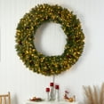 thumbnail image 5 of Nearly Natural Christmas PVC Flocked Clear Prelit LED Corded Wreath, 60" (Green), 5 of 7