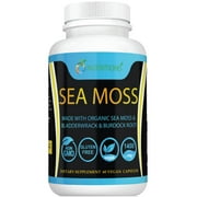 O Nutritions Organic Sea Moss Made with Certified Organic Seamoss, Bladderwrack and Burdock Root for Thyroid Support, Detox, Joint Support,Immune Support
