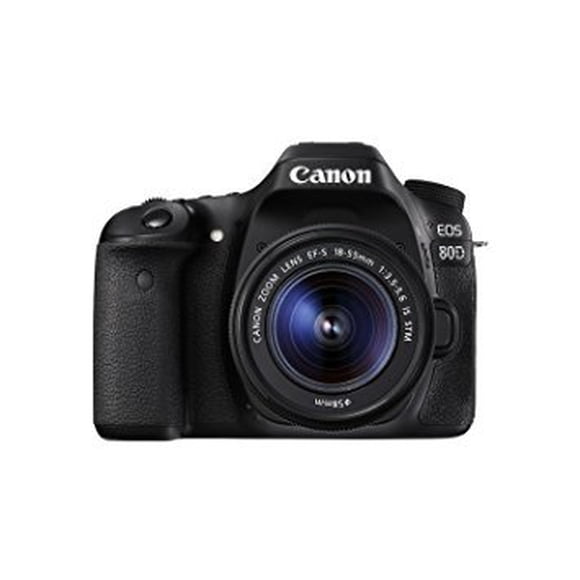 Canon EOS 80D Digital SLR Kit with EF-S 18-55mm F/3.5-5.6 Image Stabilization STM Lens (Black) (International Model) No Warranty