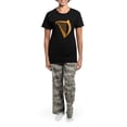 thumbnail image 4 of CafePress - Harp Women's Dark Pajamas - Women's Short Sleeve Print T-Shirt and Pants Dark Cotton Pajama Set, 4 of 7