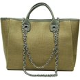 thumbnail image 1 of LinYooLi Women Canvas Handbag Large Capacity Chain Tote Bag PU Handle Shoulder Bag, 1 of 6