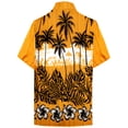 thumbnail image 2 of HAPPY BAY Men's Hawaiian Shirts Short Sleeve Button Down Shirt Men's Hawaii Shirts Boho Vacation Casual Summer Beach Shirts for Men Funny 4XL Dark Bushy, Gold, 2 of 6