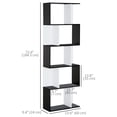 thumbnail image 3 of HOMCOM Geometric Bookcase, 5-Tier S Shaped Bookshelf, Black and White, 3 of 10
