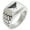 Silver, variant on Stainless Steel Zeus Greek God of Sky Geometric Pattern Step-Down Biker Style Polished Ring