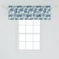 thumbnail image 2 of Ambesonne Palm Window Valance, Bicolour Exotic Tree Sketches, 42" x 18", Dark Sky Blue Seafoam, 2 of 3
