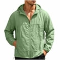thumbnail image 2 of zejinsd Sun Protection Shirts for Men Thin Breathable Sports Sunscreen Coat Solid Color Long Sleeve Jacket Loose Quick Dry Hooded Tops, 2 of 9