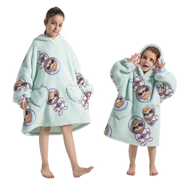 Plush Fleece Hoodies for Girls Boys Winter Thicken Sweaters Children TV Blanket Kids Warm Soft Hooded Panda Koala Sweatshirt