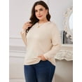 thumbnail image 5 of Drvitor Plus Size Sweaters for Women Crew Neck Basic Solid Color Lightweight Fall Sweater Pullover Tops, Sizes XL-5XL, 5 of 7