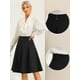 thumbnail image 2 of Falda midi plisada para mujer con decoración de botones, cintura alta, informal, para oficina, faldas de columpio Negro XL, 2 of 6