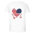 thumbnail image 4 of Htigea American Flag Patriotic T-Shirt for Women 4Th Of July Shirts Graphic Tees Usa Flag Short Sleeve Shirt Tops Party Daily Today Sales White,2XL, 4 of 5