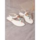 thumbnail image 3 of Women's Flat Sandals With Small Heels And Toe Clips, White, Summer New Style, 3 of 5