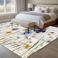 thumbnail image 4 of Non-Slip Rug Pad Rugs Country Flowers Butterflies Rectangle Area Rugs 5x8Ft Soft Carpet Pads for Living Room Kids Room, Yellow Blue Floral on Wood, 4 of 9