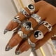 thumbnail image 3 of Anillos punk abiertos de plata vintage para hombres mujeres, anillos ajustables 24PCS, anillos alt, anillos de plata gruesos, anillos voluminosos, anillos hippies, 3 of 5